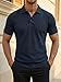 Runcati Herren Poloshirt Kurzarm Sommer Tennis T-Shirt Männer Einfarbig Golf Sport Poloshirts Basic Regular Fit Polohemd Dunkelblau L