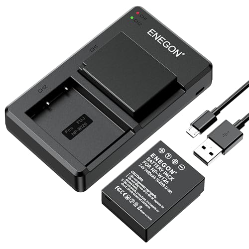 ENEGON NP- / Batería de Repuesto (Paquete de 2) y Cargador Dual