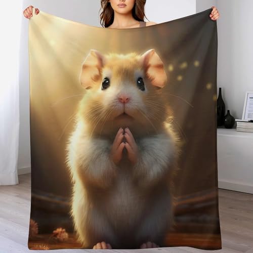 Couverture 3D hamster mignonne, le cadeau idéal pour des nuits douces et chaudes