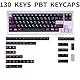 130 Tasten Lila Japanisch Tastenkappen Set – Hochwertige PBT-Tasten mit Sublimationsdruck, Cherry-Profil, für ANSI US Layout Mechanical Keyboards – Ideal zum Individualisieren
