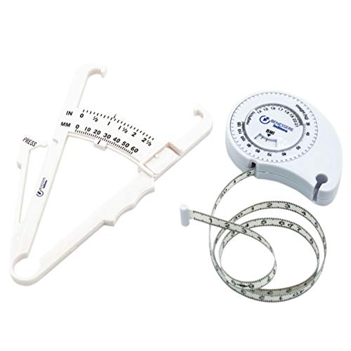 Benessere In Linea® Kit Metro A Nastro Professionale E Plicometro Per Misurazione Corporea Da Sarto Professionista Con Pratico Tasto Per Il Riavvolgimento Automatico E Una Misurazione Fino A 150cm