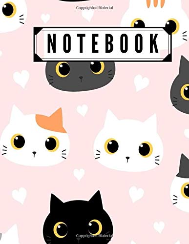 Notebook: Cute Kawaii Cats College Ruled Lined Pages (Composition Book, Journal) (8.5 x 11 Large) (100 Pages)