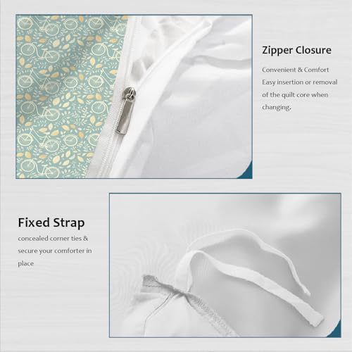 Linge de lit moderne feuilles colorées housse couette respirante