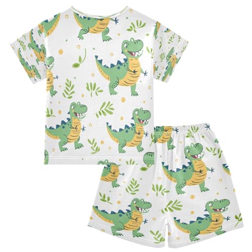 senya Short Sleeve Pajamas Sets Summer Cotton Sleepwear Green Crocodile2