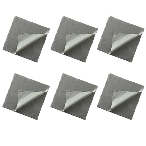 tiyiyok 12 Paños para Limpia Gafas, Gamuza Limpia Gafas y Bayetas Microfibra Multiusos, Toallitas Limpia Gafas de Microfibra Profesional, Teléfonos, Pantallas y Lentes de Cámara (15x18 cm Gris Oscuro)