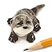 WitnyStore 1¼" Crawl Eurasian River Otter Pup Ceramic Figurine for Terrarium Decoration Collectible Statue for Adult Collectors Handcrafted Porcelain Ornament Sculpture Home Room Tabletop Decor