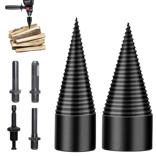 Forbabe Holzspalter Bohrer Set 42mm + 32mm Holzspalter Schraube Kegel mit 4 Multifunktion Schaft Spaltholzkegel Holzspalterbohrer für Splitter Holzspalter mit Kleinerem Durchmesser Forbabe Holzspalter Bohrer Set 42mm + 32mm Holzspalter Schraube Kegel mit 4 Multifunktion Schaft Spaltholzkegel Holzspalterbohrer für Splitter Holzspalter mit Kleinerem Durchmesser