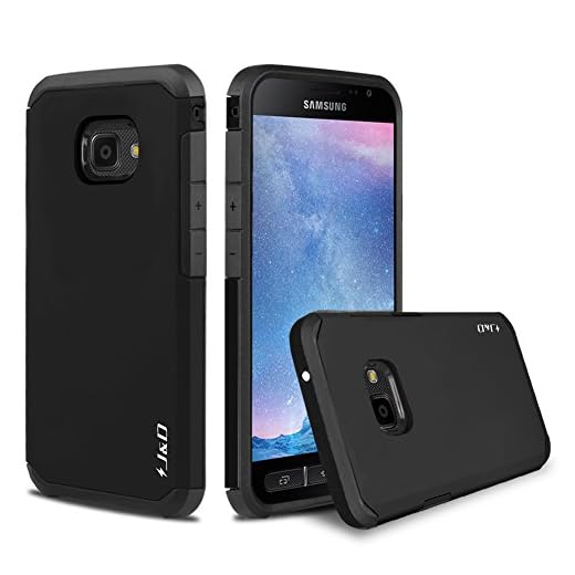 J&D Fodral Kompatibelt för Samsung Galaxy Xcover 4/Samsung Galaxy Xcover 4S Fodral, Heavy Duty Dubbellager Hybrid Stötsäkert Skyddshölje Stötfångare Skal för Galaxy Xcover 4, Galaxy Xcover 4S, Svart