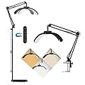 KALVISH 2-in-1 Half Moon Lash Light, 2026 Foldable LED Floor Lamp with Adjustable Brightness & Color, Shadow-Free Lighting for Eyelash Extensions, Nail Art, Tattoo, Skincare, Crafts, Salon & Home