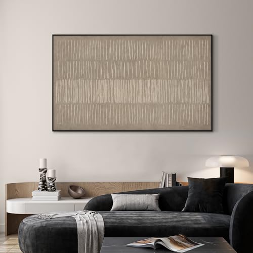 SIGNWIN 36"x60" Extra Large Framed Wall Art Minimalist Neutral Line Pattern Beige Abstract Print for Home Living Room Bedroom Decor (Frame Assembly Required) - Image 3