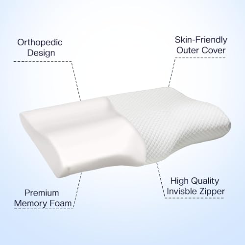 Image of Billebon Cervical Pillow for Neck Pain | 2 Years Warranty | Memory Foam Pillow Reduce Neck & Shoulder Pain, Orthopedic Pillow with Curve for Sleeping of Standard Size- Pack of 1