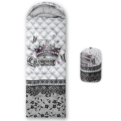 Image of QOOMO Ball Flower Camping Sleeping Bags,3 Season Warm & Cool Weather,Lightweight,Waterproof Sleeping Bags for Adults & Kids,Traveling,and Outdoors,Camping Gear Equipment