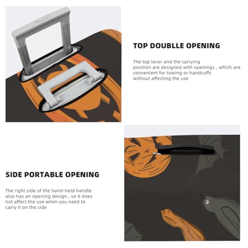 Halloween Pumpkins Crows Stretchable Luggage Covers for Suitcase TSA Approved, Dust Proof and Scratch Resistant Travel Luggage Protector for Carry On (22-24 in)4