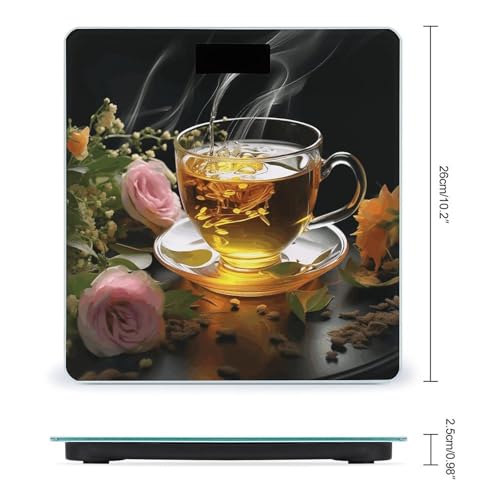 Báscula de baño digital con vidrio templado y LCD miniatura 2