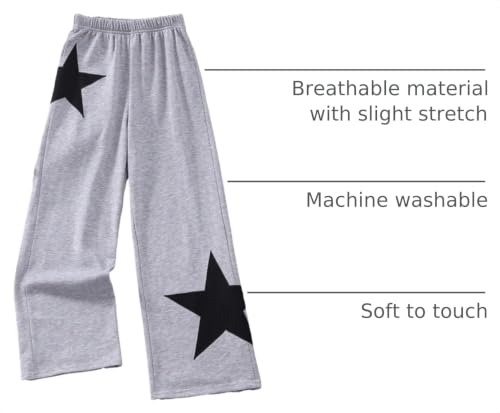 Image of COZYEASE Girls' Print High Waisted Straight Leg Sweatpants Casual Athletic Loose Long Pants