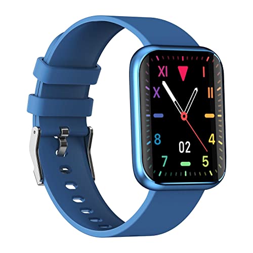 Reloj inteligente, 1.7 pulgadas, pantalla táctil completa, rastreador de sueño, pulsera deportiva, podómetro, calorías para hombres y mujeres, regalo, puede conectarse a Bluetooth (azul) Cover