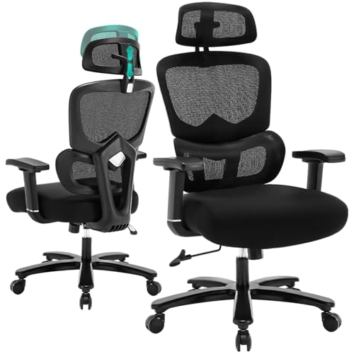 Big and Tall Office Chair 500LBS Ergonomic Office Chair for Heavy People with Heavy Duty Metal Base