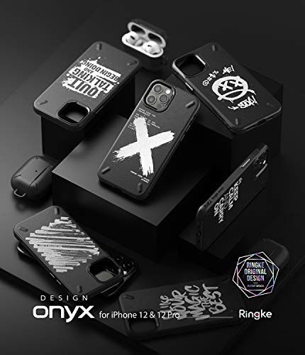 Image of Ringke Onyx Design for iPhone 12 / iPhone 12 Pro Case Back Cover, Rugged Flexible Protection Durable Anti-Slip TPU Impact Shock Absorbent Back Cover Case - Quit Talking (Black)