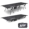 ONETIGRIS SUPRANUBIS Camping Cot, Height Adjustable with Cot Leg Extenders, Strong Support 330lbs, Lightweight Comfortable Folding Bed for Camping, Hiking, Travel, Truck, Beach, Office Nap