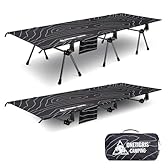 ONETIGRIS SUPRANUBIS Camping Cot, Height Adjustable with Cot Leg Extenders, Strong Support 330lbs, Lightweight Comfortable Folding Bed for Camping, Hiking, Travel, Truck, Beach, Office Nap