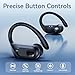 occiam Active Noise Cancelling Wireless Earbuds Bluetooth Headphones Ear Buds 96Hrs Playback Clear Call Waterproof Earphones with Ear Hook Microphones for Sport Running Exercising Black