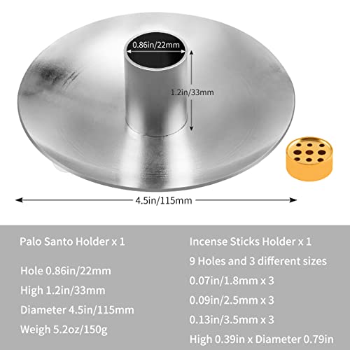 Palo Santo Holder, Metal Incense Holder For Palo Santo Sticks, Scent Wood Stand, Smudging Bowl Dish, Fire Resistant, Easy To Clean, Trendy Looking Piece, Luxury (Silver) #TOP5