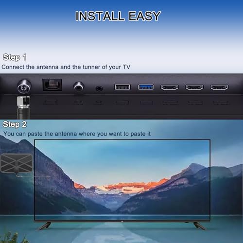 Sunleecase Tv Antenna Indoor, Tv Antenna Indoor For Smart Tv Support 4K 8K 1080P Hd Local Channels thumb #2
