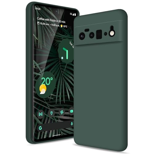 Btstring Hülle für Google Pixel 6 Pro Hochwertiges Silikon Case Ganzkörper Handyhülle mit Seidig-Weicher Berühren Kratzfestes Weiches Mikrofaserfutter (Grün)