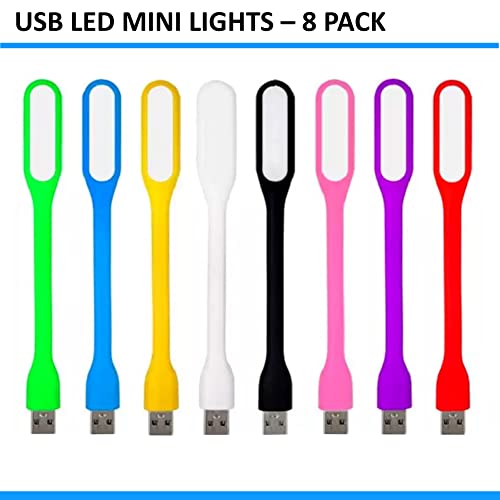 Vinyl Ease Mini Usb Flexible Light For Computers, Usb Laptops Light, Adjustable Usb Lamp For Notebook Computers, Flexible Gooseneck Design, Usb Led Lighting Source, 8-Pack #TOP1