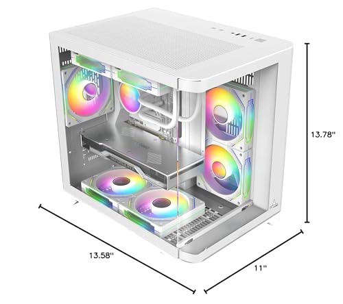 Gabinete para PC Iceberg Gaming Crystal Wave M Blanco con vidrio templado curvado y fuente de poder 700BX 700W 80 Plus Bronze miniatura 6
