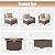 Aoxun 7 Pieces Patio Furniture Set with 44” Fire Pit Table Wicker Rattan Outdoor Sectional Conversation Set with Coffee Table and 4” Thickened Cushions, Beige (Waterproof Cover Included)