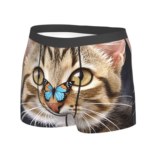 Cute Kitten Butterfly Mens Underwear Boxer Briefs With Contour Pouch Soft Stretch Boxer Briefs Breathable Boxers2