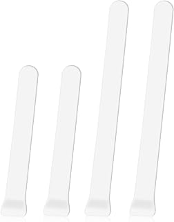 Gartful 4PCS Silicone Stir Sticks, Reusable Epoxy Resin Wax Sticks, Stirring Tool for for Mixing Resin, Paint, Liquid, Making Glitter Tumblers Cups, Arts, Crafts, Facial Mask, 4.7" & 6.3" Long, White