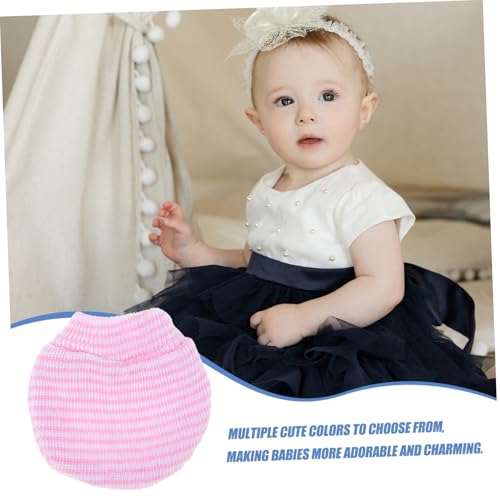 1Pair Newborn No Scratch Mittens Gloves for Winter Thumb Deterrent Secure Fit for Boy Girl Protects Against Self Inflicted Scratches Soft Knit Design4