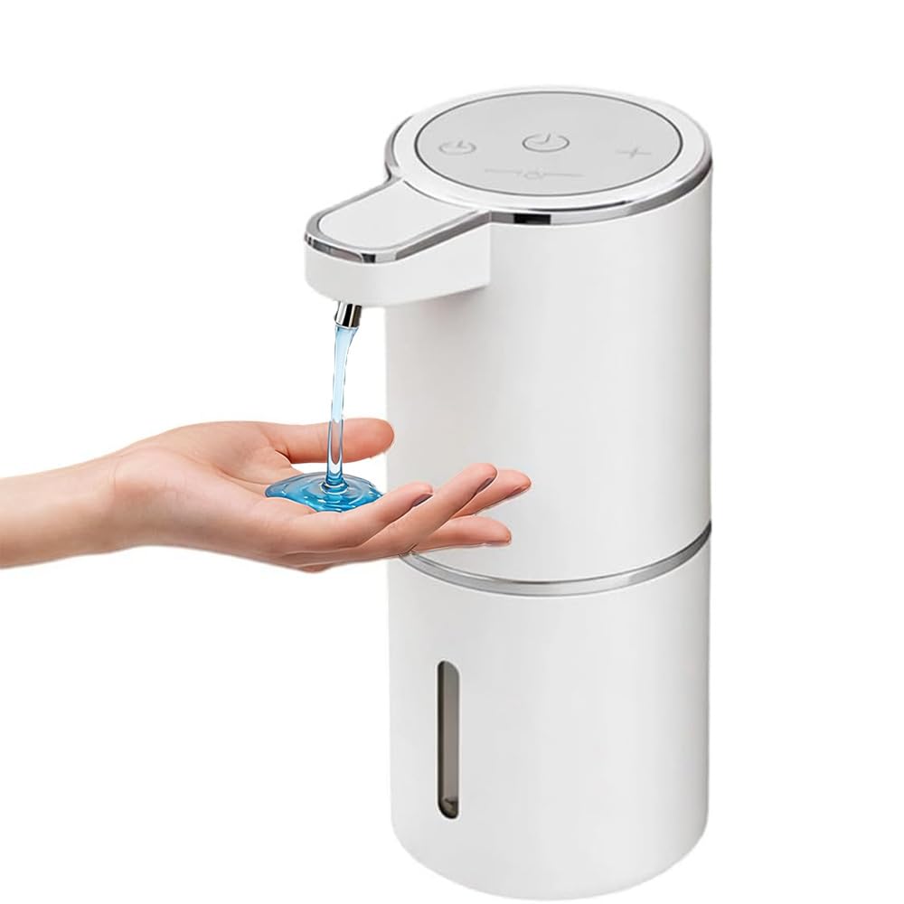 M.J COMFY-LIFE Automatic Soap Dispenser Touchless, 380ml Rechargeable Wall Mounted with 4 Adjustable Levels, IPX5 Waterproof USB-C Fast Charging Smart IR Sensor for Bathroom Kitchen Hotel
