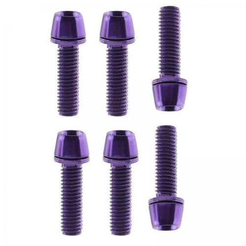 BinZyronic チタンメッキ鋼 自転車ステムボルト M5x17mm 4x6個 交換用 軽量 コンパクト ロードバイク マウンテンバイク用 との互換性あり