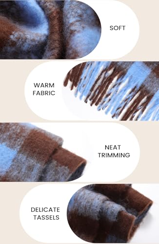 Passionbility Women's Winter Scarfs, Mohair Vintage Scarf for Women and Men, Large Chunky Scarf Cashmere Feel Blanket Wrap4
