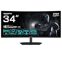 Gigabyte G34WQC2 34” WQHD Curved Gaming Monitor - 3440 x 1440, 1500R, 200Hz, 1ms, 450 cd/m2, AMD FreeSync Premium, DisplayHDR 400, HDMI 2.0, DisplayPort 1.4
