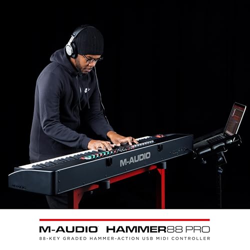 M-AUDIO Hammer 88 Pro 88 Key USB MIDI Keyboard Piano Controller with Weighted Hammer Action Keys, Beat Pads, and Native Instruments Sound Package (NKS Integration) - Image 14