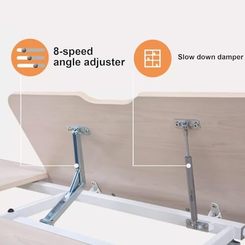 Extendable Rolling Mobility Table Over Bed,Bedtable, Overbed Table with Wheels, Over Bed Desk, Mobile Computer Desk, Adjustable Overbed Table, Tiltable Tabletop, for Home Bedroom O