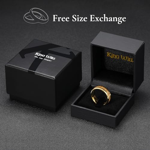 Image of King Will Nature Koa Wood Inlay Tungsten Carbide Wedding Ring 8mm Silver /Black /Gold /Green /Rose Gold /Blue Wedding Band for Men High Polished Anniversary Rings Comfort Fit Size 6-15