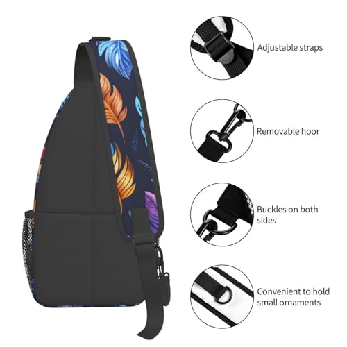 Bolso bandolera colorido estilo pluma para hombre y mujer miniatura 5