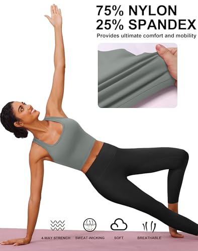 Image of PINSPARK Sports Bra Longline Racerback Tank Tops for Women Padded Workout Yoga Top