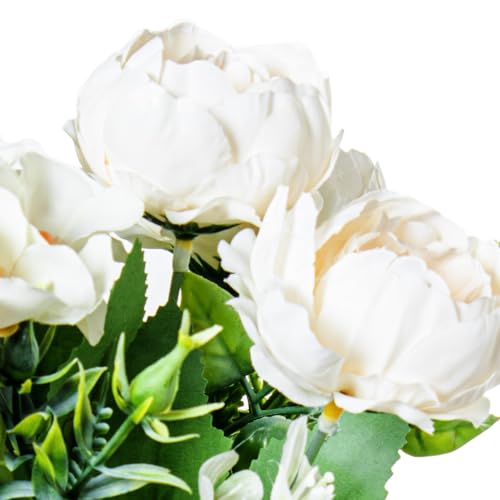Fleurs en polyester blanc DRW pour créer un centre de table de mariage champêtre - 3
