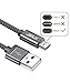 JSAUX Micro USB Cable Android, (2-Pack 6.6FT) Micro USB to USB A High Speed Sync Charger Nylon Braided Cord Compatible Samsung Galaxy S6 S7 Edge J7 Note 5,LG,Xbox,PS4,Camera,Smartphones(Grey)