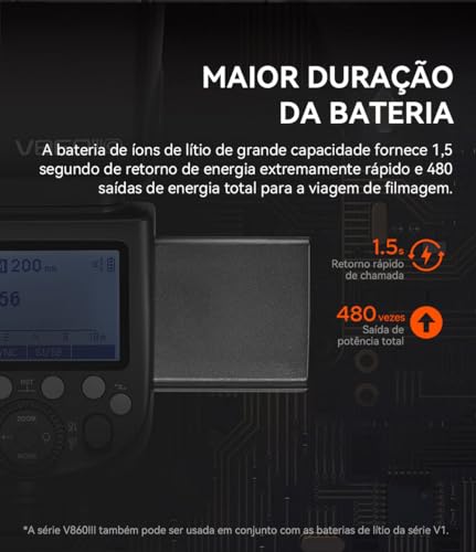 Godox V860III-C Flash de câmera para câmera Canon Flash Speedlite Speedlight Light, 2.4G HSS 1/8000s
