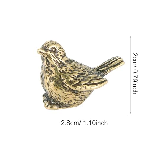 Figurines de pájaros en bronce dorado vintage (2 piezas) miniatura 7