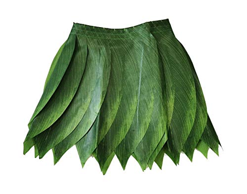 LITTLE FEATHER Hawaiian Ti Leaf Hula Green Skirt Luau Party Accessory (Kids)