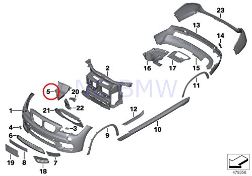 BMW Genuine Right Engine Oil Cooler Air Duct