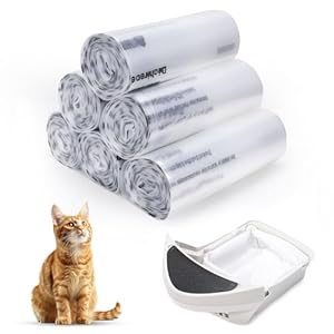 Paquete de 150 forros de caja de arena autolimpiantes resistentes, compatibles con Litter-Robot 3/4, forros de cajones de residuos extragruesos, capacidad de 9 a 11 galones, fácil de vaciar